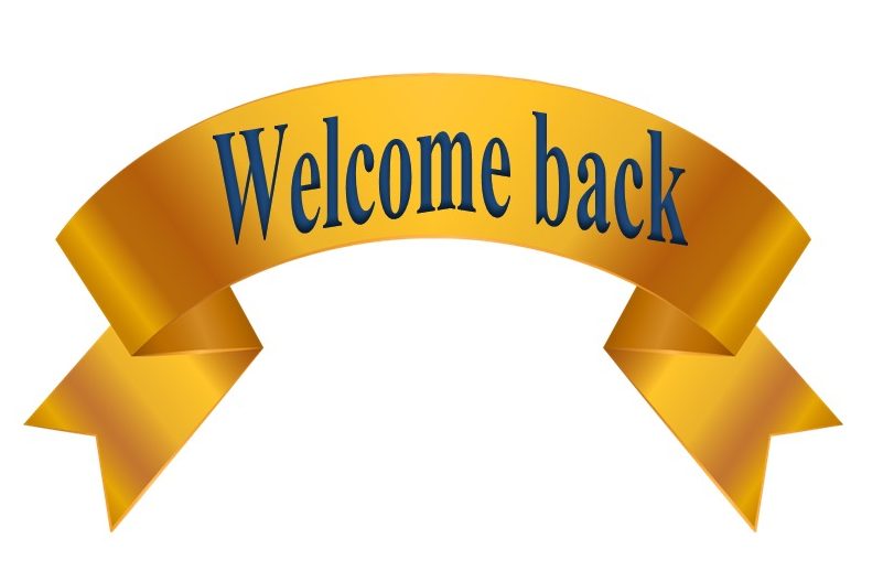 welcome back sign