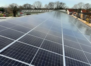 solar panels on roof