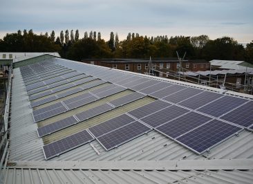 solar panels on roof