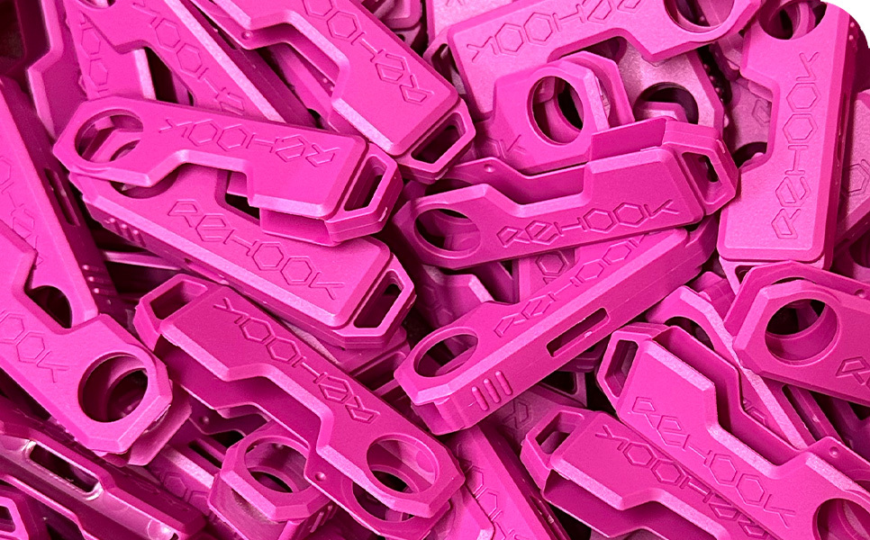 pink plastic cycling accessory