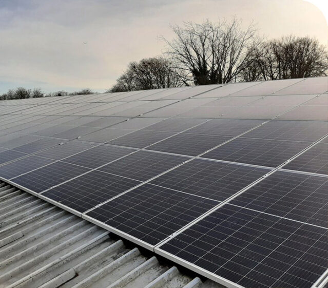 solar panels on roof